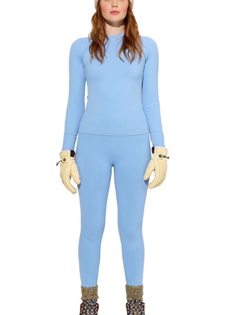 Halfdays women’s thermal base layer baby blue size small